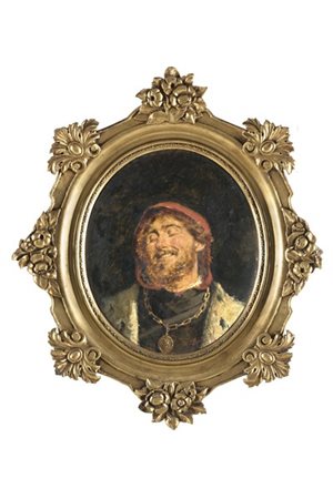 Pietro Pajetta "Ritratto maschile" 1885
olio su tavola ovale (cm 60x50)
Firmato