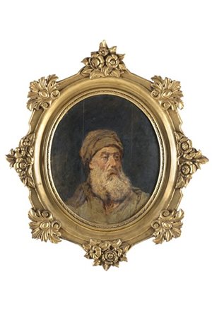 Pietro Pajetta "Ritratto maschile" 
olio su tavola ovale (cm 60x50)
In cornice c