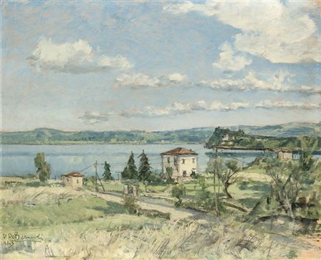 Domenico De Bernardi "Pomeriggio sul Lago di Varese" 1943
olio su compensato (cm