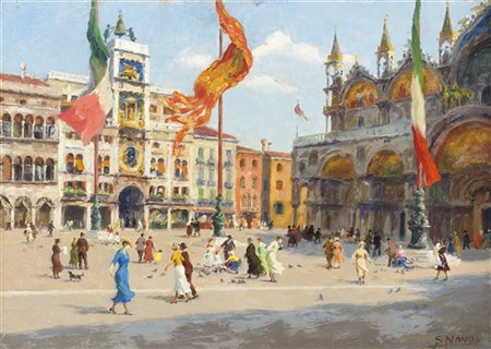 Stefano Novo "Venezia. Piazza San Marco" 
olio su compensato (cm 23,5x32)
Firmat