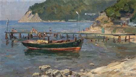 Georgy (Gregory) Mikhailovich Mashkov "Marina" 
olio su tela (cm 40x70)
Firmato