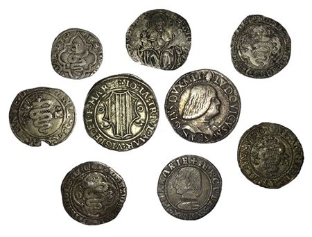 MILANO 1935/1500 ca. 
Lotto formato da 9 monete del periodo, tra cui Ercole d'E