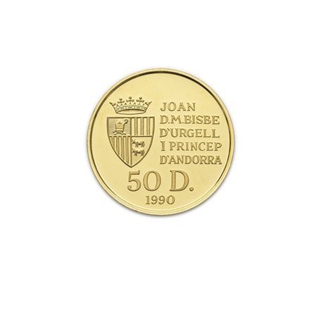ANDORRA 
(Principato)
50 diners 1990/Scoiattolo. KM 64. AU. PROOF.