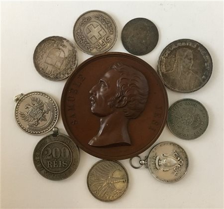 MONETE E MEDAGLIE 
Lotto formato da alcune monete e una medaglia "Samuele Jesi"