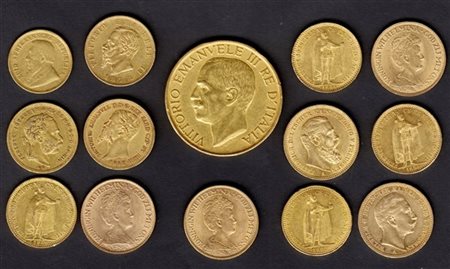 PAESI EUROPEI 
Lotto formato da 14 monete in oro di vari paesi e anni.