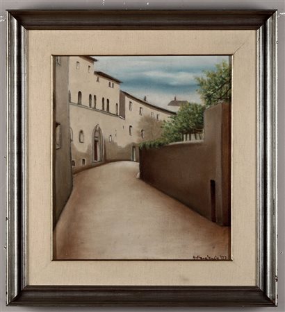 Riccardo Francalancia (1886 - 1965), Scorcio di paese, 1927