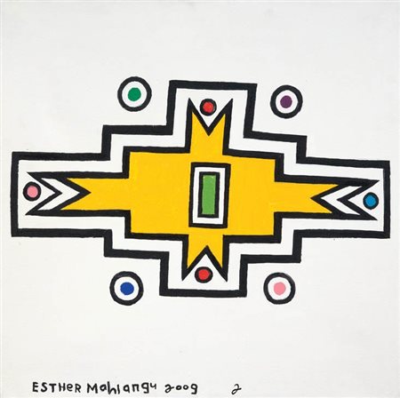 Esther Mahlangu Mphumalanga 1936 Senza titolo, 2009 Olio su tela, cm....