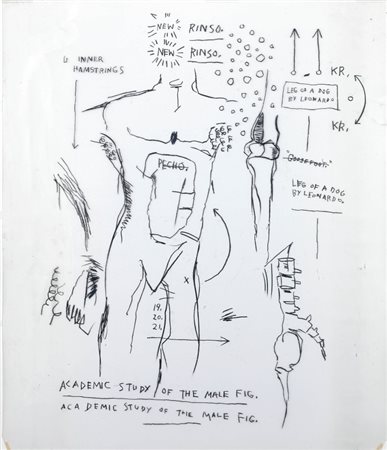 Jean Michel Basquiat New York 1960 - 1988 Anatomy II, 1982 Pastello a cera su...