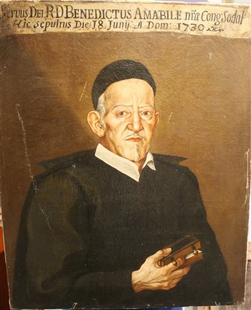 Anonimo, Ritratto di antico prelato benedettino, Epoca 1700