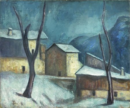 Fiorenzo Tomea Zoppè di Cadore (Bl) 1910 - Milano 1960 Neve a Zoppè, 1946...