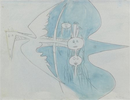 Wifredo Lam Sagua La Grande 1902 - Parigi 1982 Composizione, 1960 China e...