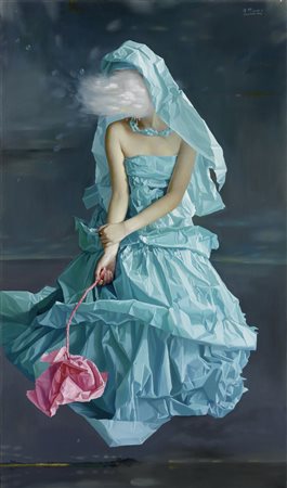 Zeng Chuanxing Longchang County 1974 Blue Paper Bride-Dream, 2008 Olio su...