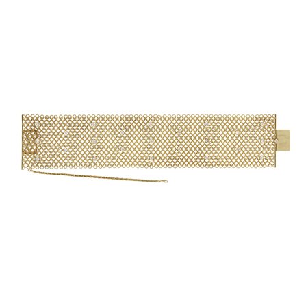 BRACCIALE IN ORO GIALLO E DIAMANTI realizzato a maglia morbida in oro ed...