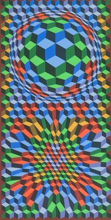 Victor Vasarely Senza titolo Serigrafia su carta, cm. 75x55, es. E.A. Firmato...