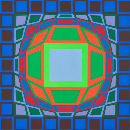 Victor Vasarely Senza titolo Serigrafia su cartoncino, cm. 39x39, es. E.A....