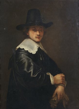 JACOBUS LEVECQ Ritratto d'uomo con cappello.