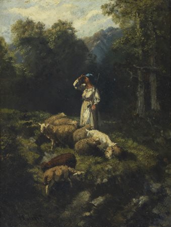 GIUSEPPE PALIZZI Pastorella nel bosco.