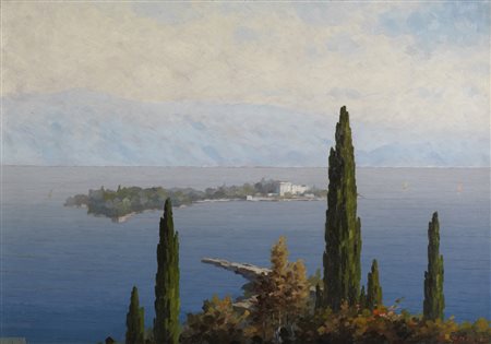 LUIGI DELAI Veduta dell'Isola di Garda. .