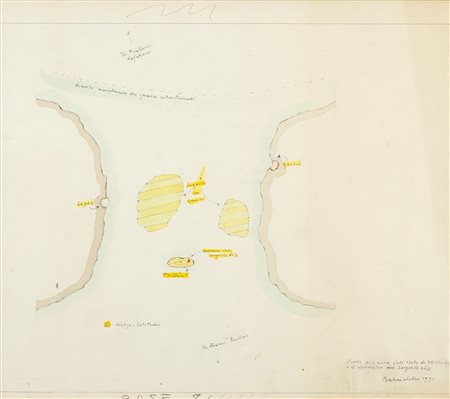 Gianfranco Baruchello (Livorno 1924)  - Sulla posizione dell'isola di Tristan e il domicilio del sergente Loss, 1991