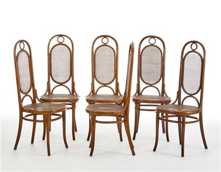 Thonet Gruppo di sei sedie Thonet modello n. 17, unite a sette sedie Jacob & Jos