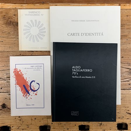 POESIA VISIVA - ARTE CONCETTUALE - Lotto unico di 4 cataloghi (Sarenco, Carrega, Ferrari, Tagliaferro)