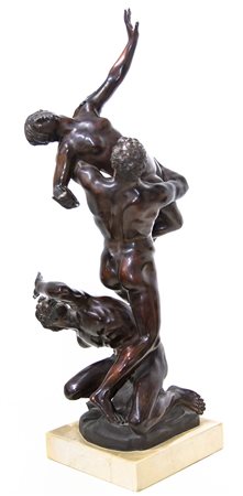 Scultura in bronzo patinato bruno. XX Secolo. Ratto delle Sabine, da...