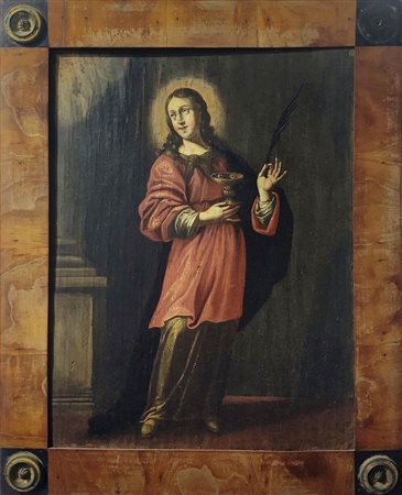 Pittore del XVIII Secolo, Toscano. Santa Lucia. 30x23, olio su tavola. Manca...