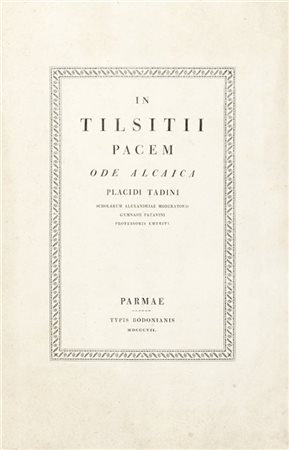 [BODONI - Una serie di opere dedicate al Cardinale TADINI (1759-1847) - In Tils