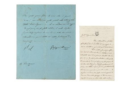 [VERDI] - STREPPONI, Giuseppina (1815-1897) - Lotto di due lettere autografe.