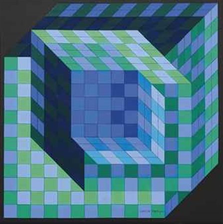 Victor Vasarely (1906-1997) Tri - Axo firmato Vasarely (in basso a destra);...