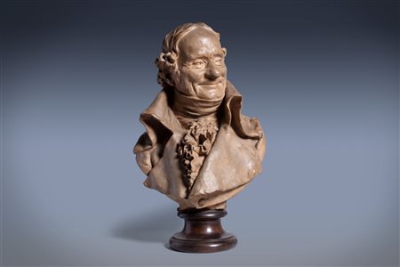 Busto in terracotta, raffigurante ritratto di gentiluomo sorridente