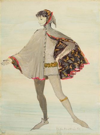 Maria  de Matteis (Firenze 1898-Roma 1988)  - Bozzetto per costume teatrale