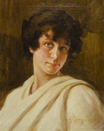 Giovanni Zangrando Trieste 1867-1941 "Modella" cm. 50x40 - olio su tela...