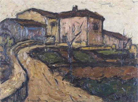 Guglielmo Samuel 1906-1986 "Paesaggio carsico" cm. 29x39 - olio su tavola...