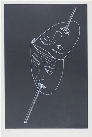 Man Ray 1890-1976 "Volti" cm. 70x50 - litografia Firmato b. a d. Esemplare...