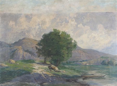 Carlo Coronini Cronberg 1818-1910 "Motiv bei Cronberg" cm. 60x80 - olio su...