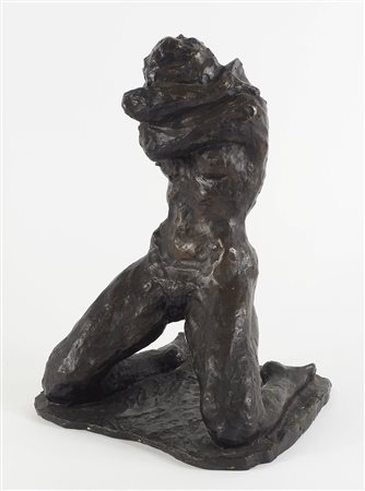 Proteo Hirst 1930-1985 "Donna inginocchiata" h. cm. 38 - scultura in bronzo a...