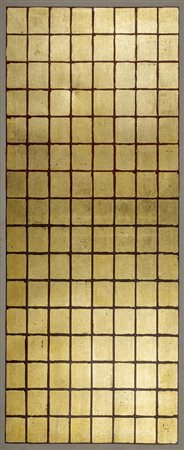 Remo Bianco TD - SENZA TITOLO acrilico e foglia oro su tela, cm 116x46,5...