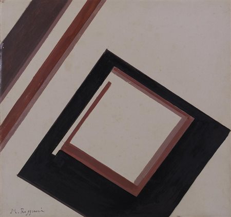 Mauro Reggiani SENZA TITOLO tempera su carta applicata su tela, cm 27,5x29...