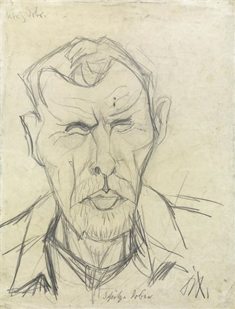 Otto Dix SCHUTZE DOBER matita di grafite su carta, cm 33x25 firma e titolo...