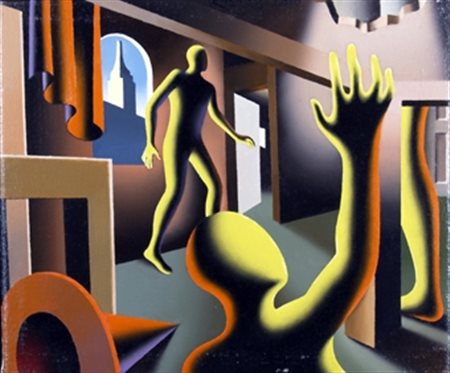 KOSTABI MARK (Los Angeles 1960) "The duplex of doom" 2010 Olio su tela cm. H:...