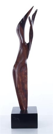 CHERI ARMANDO (Sarule 1962) "Suonatrice" 2004 Legno di albicocco cm. H: 48.00...