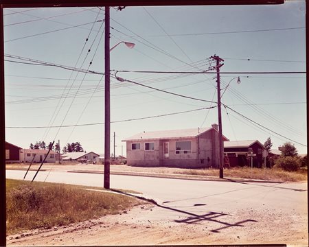 Stephen Shore (1947)  - Wild st. Colonization Ave, Dryden, Ontario, 1974