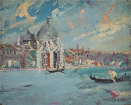 Ignoto VENEZIA. CANAL GRANDE olio su faesite, cm 23,5x30 firma sul retro:...