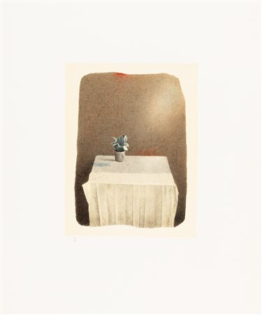 GIANFRANCO FERRONI (1927-2001) - Cartoccio e barattolo su tavolino, 1990