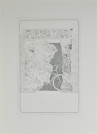 Claudio Knopfli BY-CYCLUS acquaforte su carta, cm 70x50 (lastra cm 50x32)...