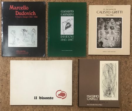 GRAFICA E DISEGNO DEL '900 (DUDOVICH, GASPARINI, GRITTI, CAVALLI, IL BISONTE) - Lotto unico di 5 cataloghi