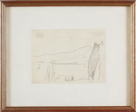 TOSI ARTURO (1871 - 1956) Studio di paesaggio. Matita su carta. Cm 18,5x14....