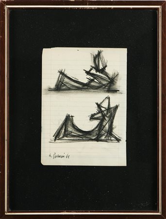 PINZANI GUIDO (n. 1940) Senza titolo. 1961. Carboncino su carta. Cm 15x20....