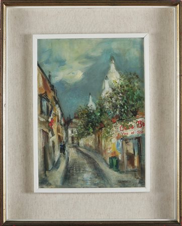 COLOGNESE GIOVANNI (n. 1901) Vecchia Mont-Martre. Olio su tela. Cm 33x46. Al...